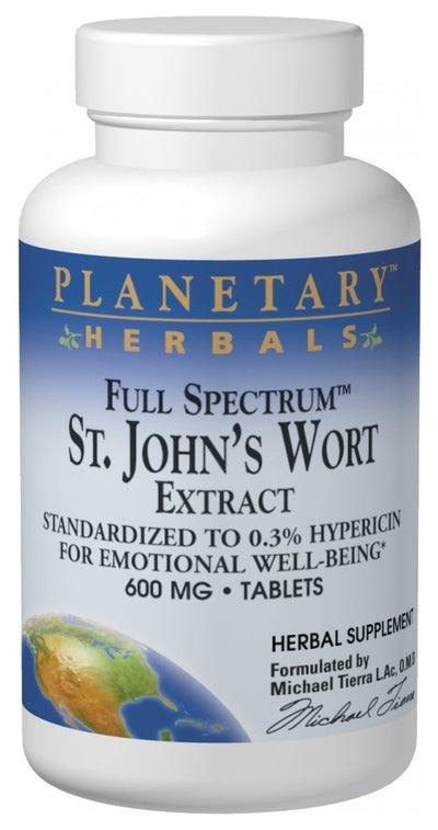 Full Spectrum St. John's Wort Extract 600 mg 120 Tablets