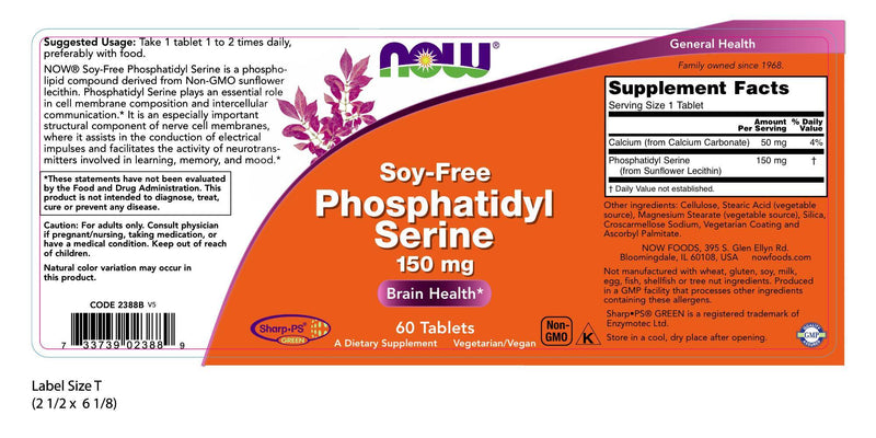 Phosphatidyl Serine Soy-Free 150 mg 60 Tablets