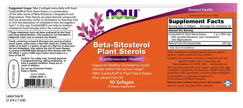 Beta-Sitosterol Plant Sterols 90 Softgels
