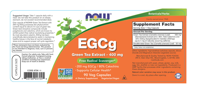 EGCg Green Tea Extract 400 mg 90 Veg Capsules