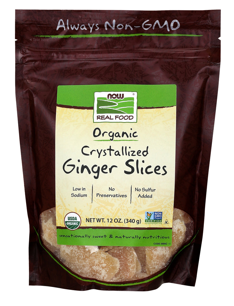 Organic Crystallized Ginger Slices 12 oz (340 g) | By Now Foods - Best Price