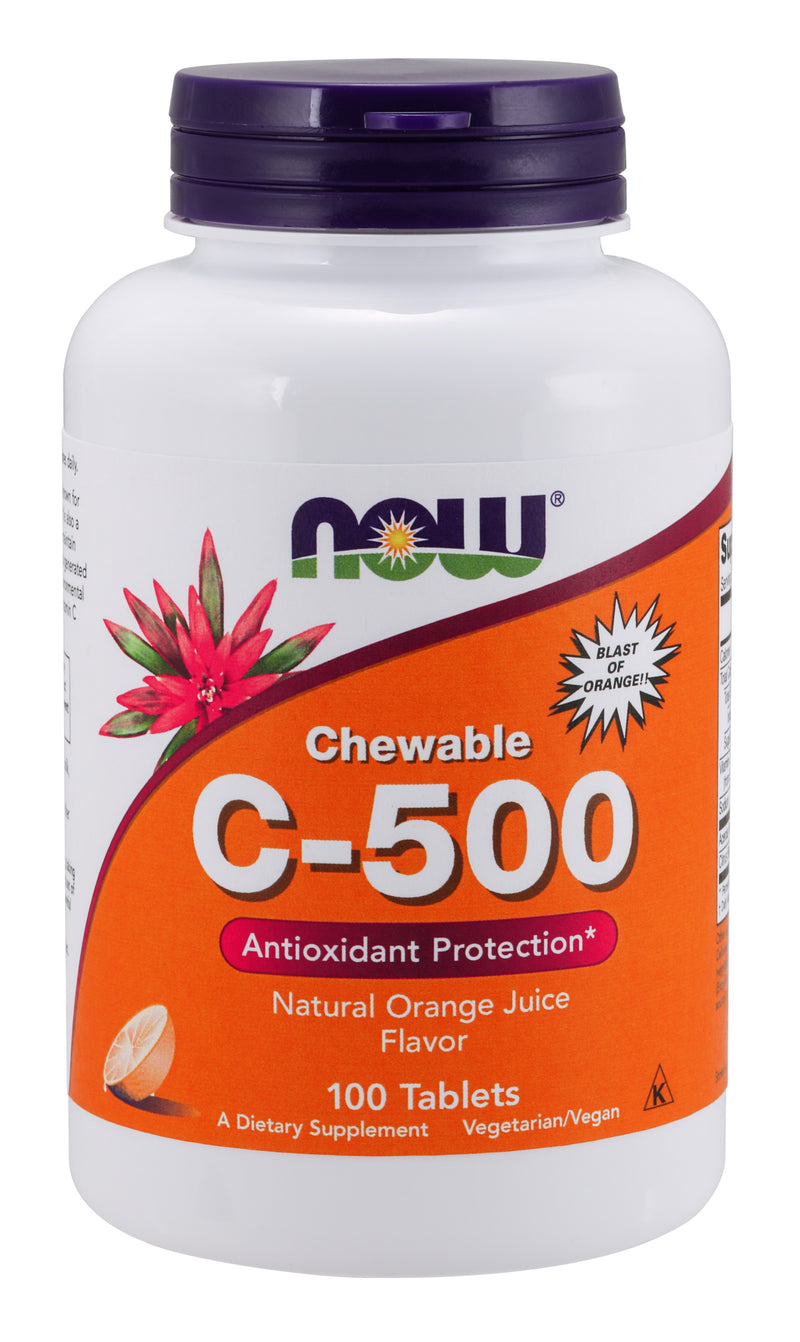 Chewable C-500 Natural Orange Juice Flavor 100 Tablets