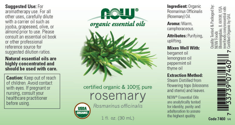 Rosemary Oil Certified Organic 1 fl oz (30 ml) | By Now Essential Oils - Best Price