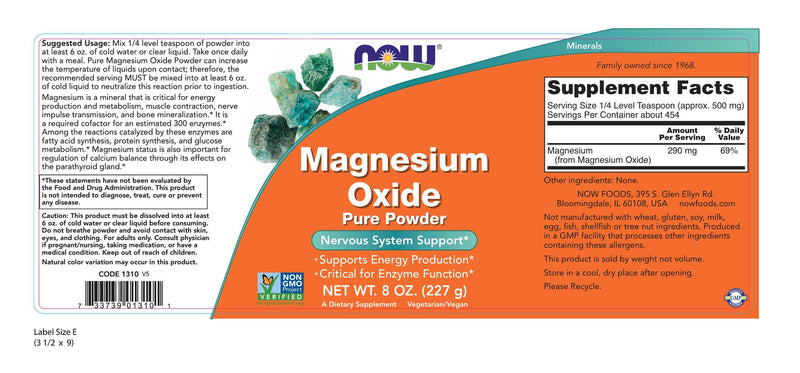Magnesium Oxide Pure Powder 8 oz (227 g)