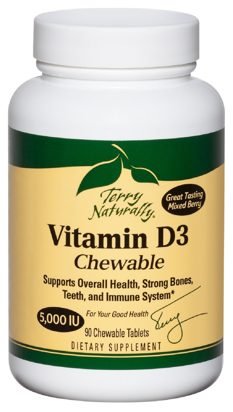 Terry Naturally Vitamin D3 Chewable 5,000 IU 90 Chewable Tablets