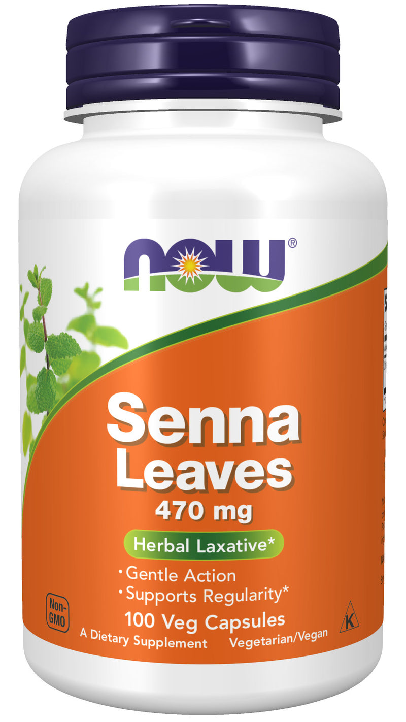 Senna Leaves 470 mg 100 Capsules | By Now Foods - Best Price