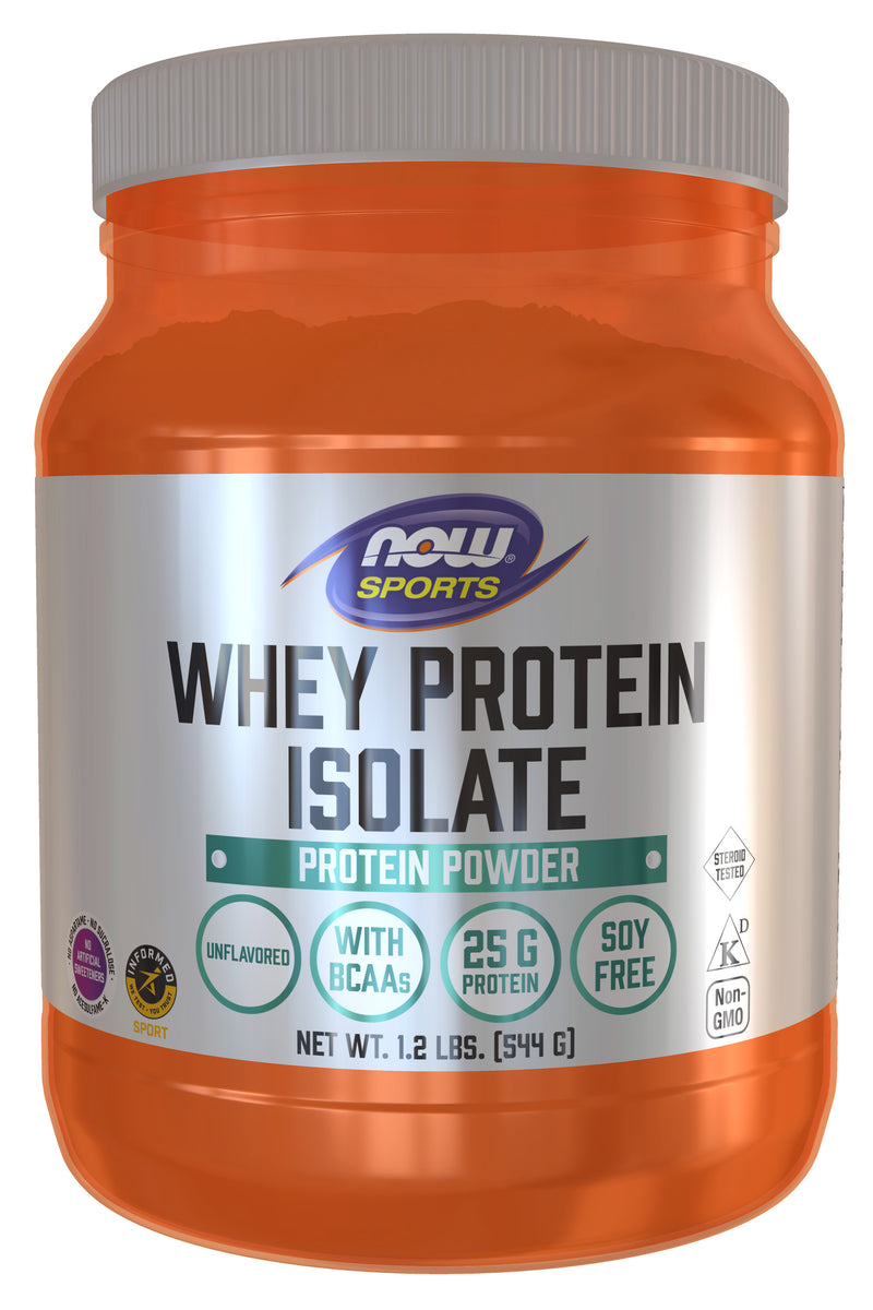 Now Sports, Whey Protein Isolate Natural Unflavored 1.2 lb (544 g)