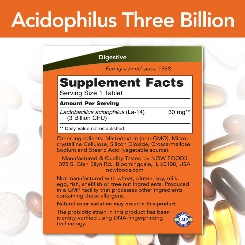 Acidophilus Three Billion Stabilized 180 Tablets