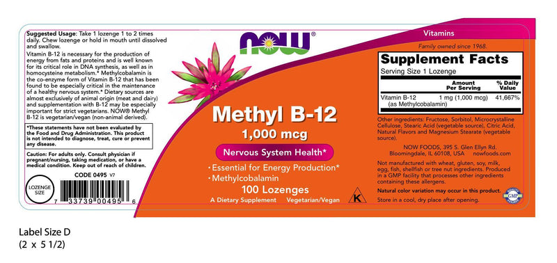 Methyl B-12 1,000 mcg 100 Lozenges