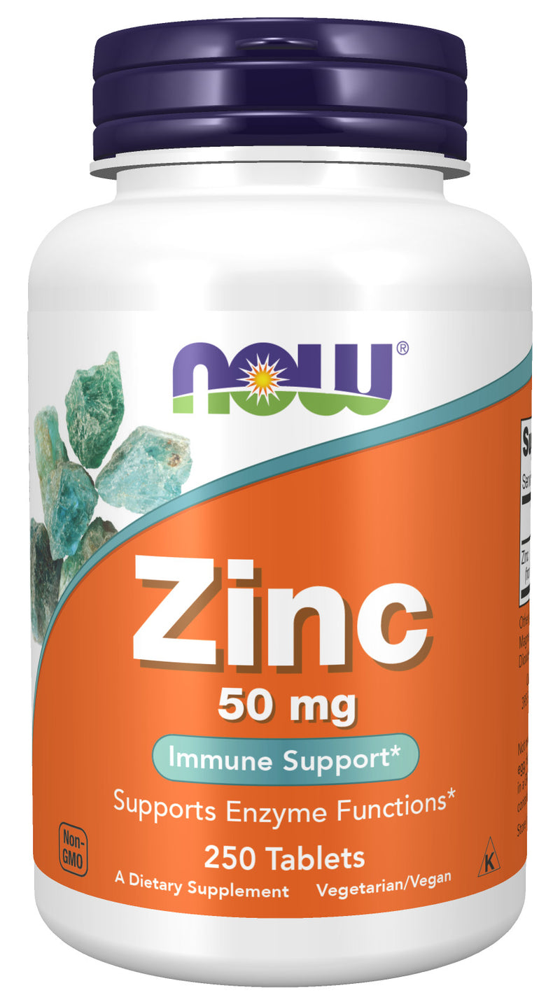 Zinc 50 mg 250 Tablets | By Now Foods - Best Price