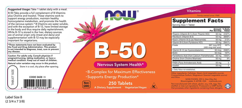 B-50 250 Tablets