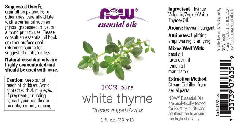 White Thyme Oil 1 fl oz (30 ml) | By Now essential oils- Best Price